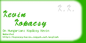 kevin kopacsy business card